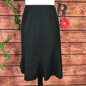 Anne Klein Skirt 10 Gray Blue Pinstripe Knee ALine